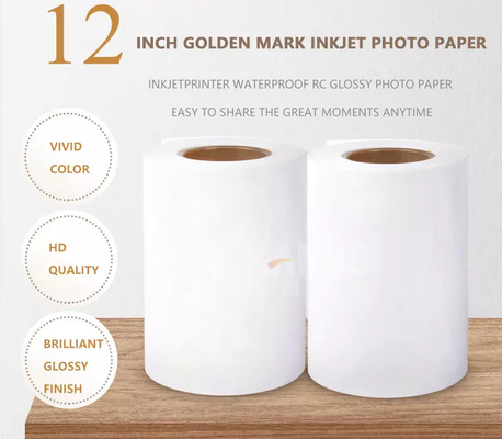 LA CHINE Papier brillant imperméable d'or de photo de jet d'encre de petit pain de pouce 305mm 50m 240g RC de la marque 12 pour Fuji DL600 DL650 Noritsu D1005 Dryla fournisseur