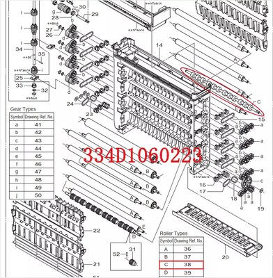 334D1060223B 334D1060223 pour le rouleau de minilab de la frontière 550/570 de FUJI fournisseur